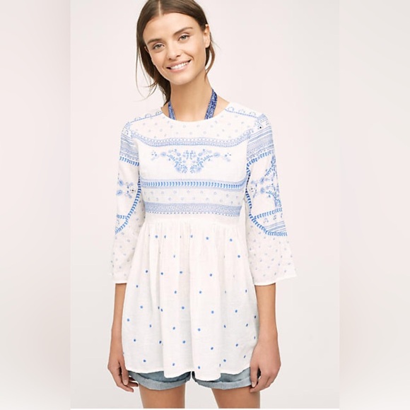 Anthropologie Tops - Anthropologie Mermaid Top Womens Size S Boho, Cottagecore, Vacation, Whimsy
